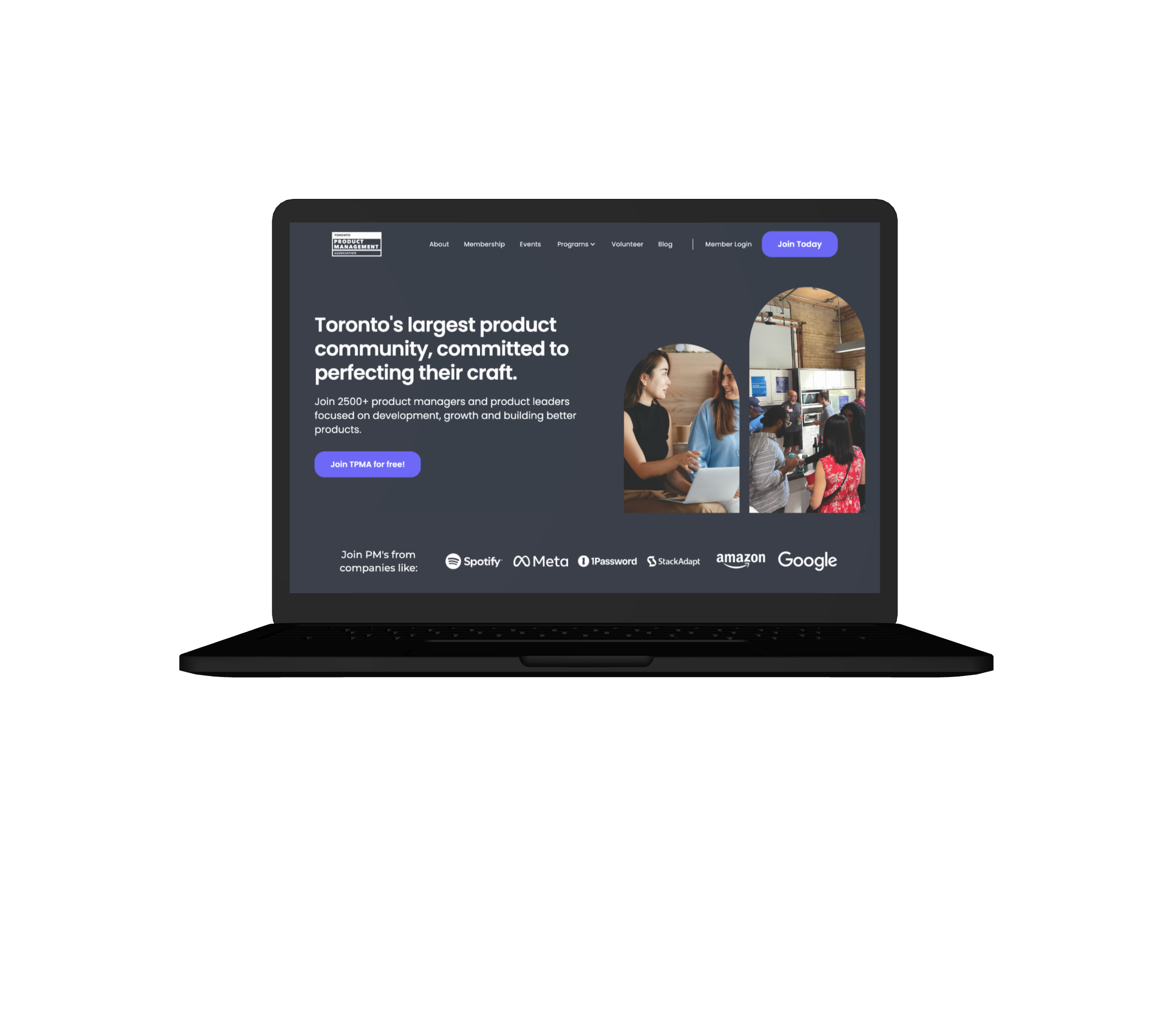 TPMA brand and website system mockup