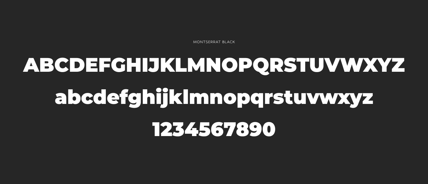 TPMA typography sample using Montserrat Black