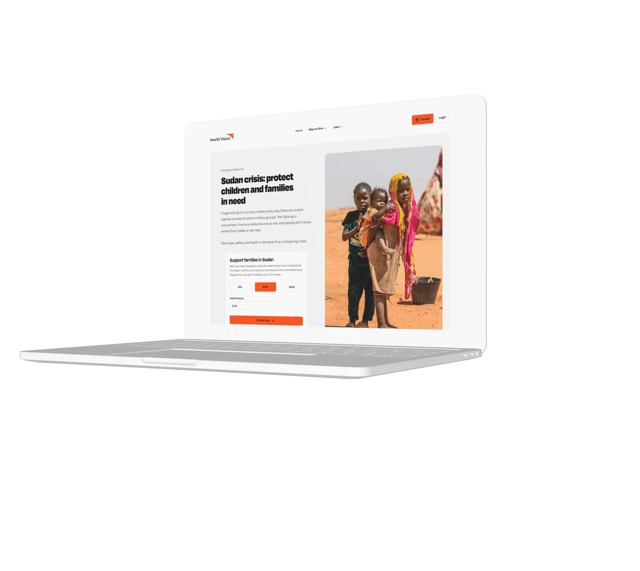 World Vision digital experience screens